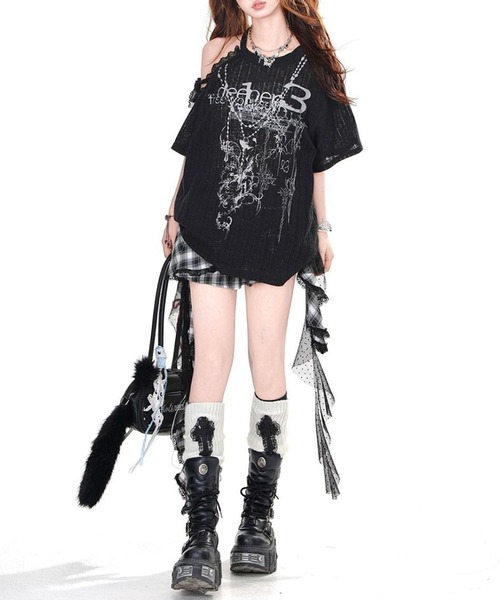 オゾンコミュニティ 半袖Tシャツ 天使の羽 フェアリーグランジ y2k