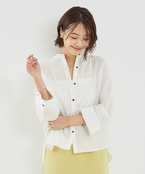 「abahouse mavie」 長袖ブラウス フリー スモークピンク レディース_画像6