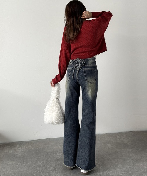 「mily bilet」 デニムパンツ LARGE ブルー レディース_画像3
