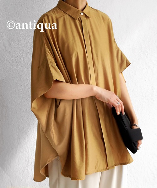 「antiqua」 半袖シャツ FREE ブラウン系その他 レディース_画像6