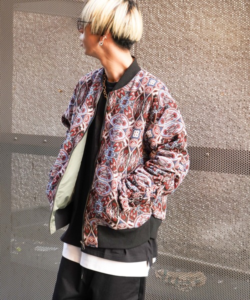 美品VANJACKETMAー1 リバーシブルM VENCE EXCHANGE ma1 ma-1 リバーシブルビッグシルエットMA-1