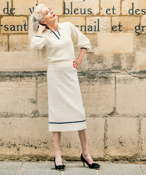 スカート 配色ニットフレンチシックタイトスカート : ZOZOTOWN