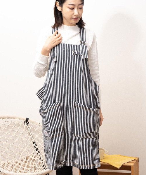 kosoriiさま専用　フェイラーラブラリー　シチリアーノ　デニムエプロン　レア ミニギャルソンエプロン[ノルディックフラワー] 花柄