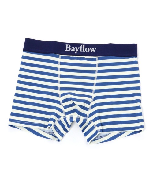 BAYFLOW（ベイフロー） ボクサーパンツ ロゴリブストライプボクサー