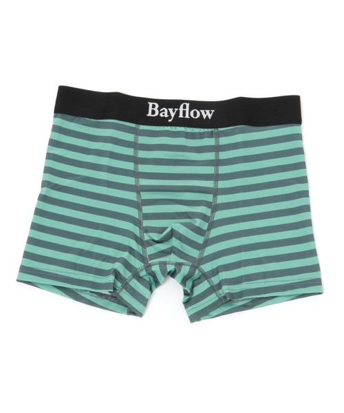BAYFLOW（ベイフロー） ボクサーパンツ ロゴリブストライプボクサー