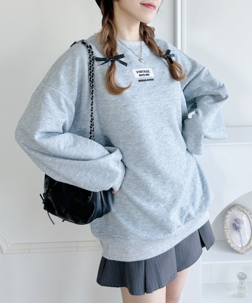 Loueme スウェット ハートエンボスビッグシルエットスウェット 