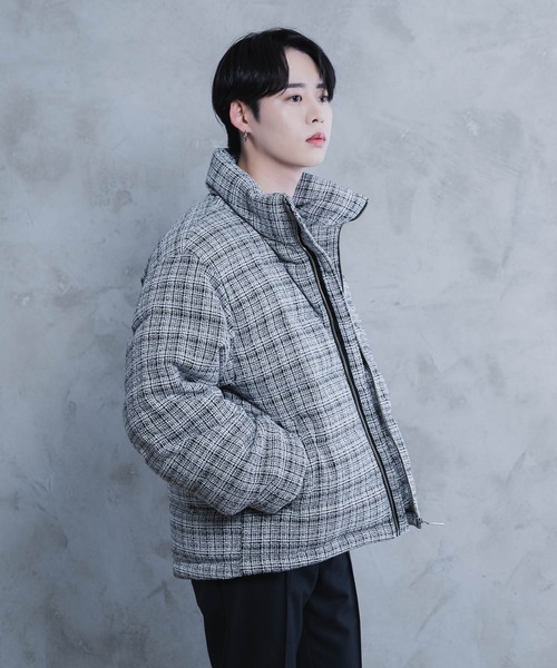 AROUND FLAVA ダウンジャケット ダウン classic tweed volume jacket 