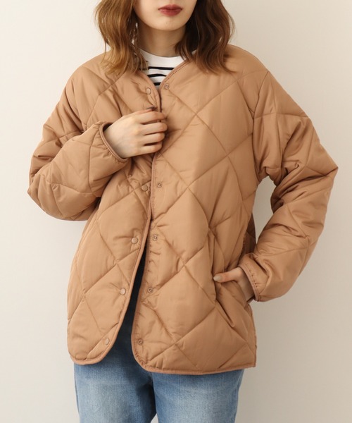 atONE（アットワン） ノーカラーコート コート ふっくら着こなし防寒