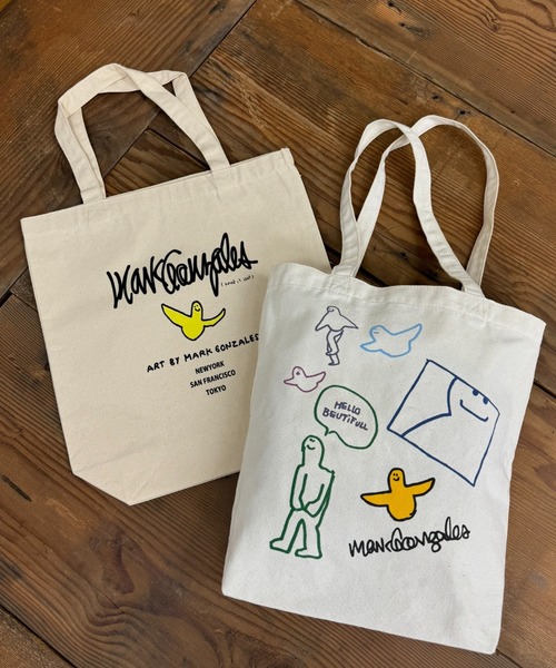 Bookamarc マークゴンザレス/Mark Gonzales直筆トートバッグ Mark Gonzales トートバッグ MARK GONZALES ART WORK/マーク