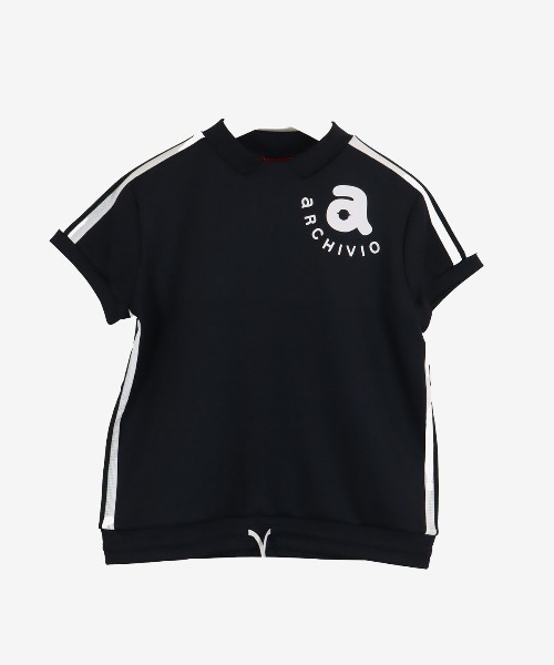 archivio ハイネック 半袖シャツ ブラック archivio（アルチビオ） tシャツ 半袖 「LADIES」ハイネック半袖プル