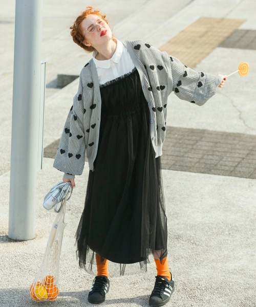 millebonheur ハートリブカーディガン 楽天市場】LOVEBOMB BRUSHED KINT CARDIGAN ハート ニット
