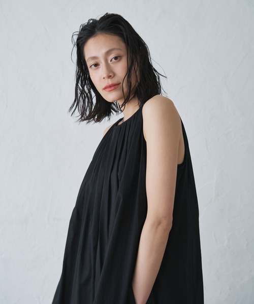 Audrey and John Wad ワンピース 黒 ブラック Audrey and John Wad ワンピース インドコットンノースリーブ
