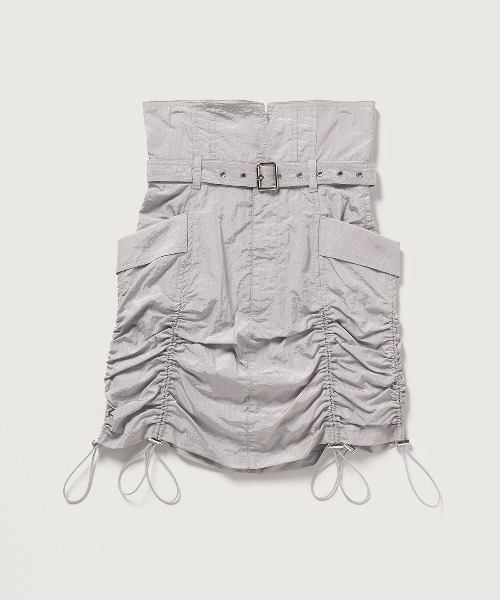 スカート JOSE MOON SUSPENDER GATHER SKIRT JOSE MOON スカート DRAWSTRING GATHER MINI SKIRT/ドロー