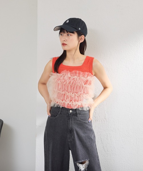 Kastane タンクトップ ノースリーブ 「前後2WAY」ブークレニット