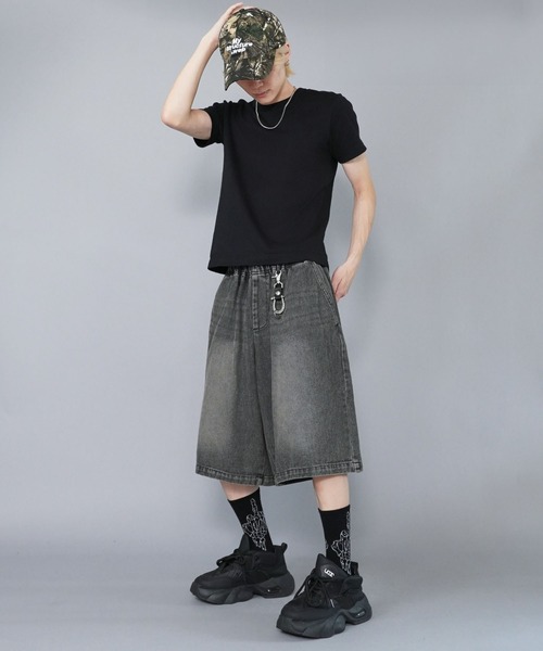 【美品】Y’s ランダムステッチハーフパンツ 美品】Y's ランダムステッチハーフパンツ