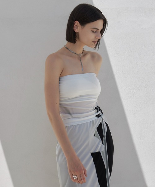 チューブトップ ベアトップ PRINTED BARE TOP/プリンテッドベアトップ