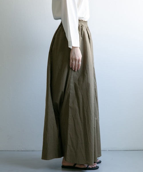 FORK&SPOON パンツ FORK＆SPOON ジャガードワイドパンツ レディース