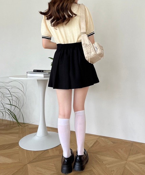 one after another NICE CLAUP ニット ハートボタンケーブルポロニット