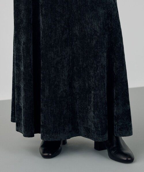 DES PRES（デプレ） スカート エアーシェニール フレアマキシスカート