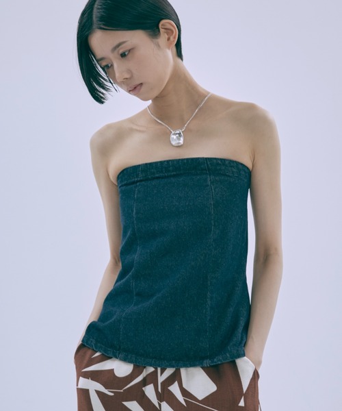 ブラウス シャツ Denim Bustier レディース