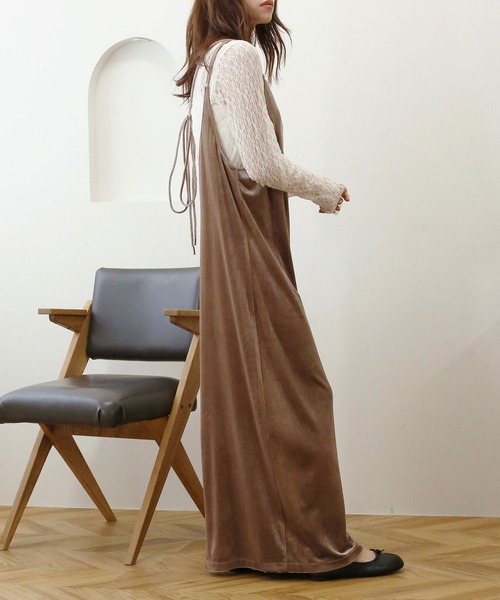 nowos ベロア ワンピース AZUL BY MOUSSY | ハリヌキベロアワンピース (ワンピース(ミニ