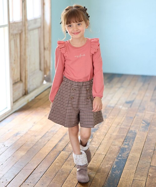 ANY（エニィ） パンツ チェックショートパンツ キッズ 子供服 女の子