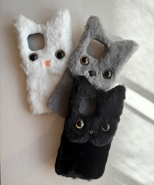 catファーiPhoneケース lit.Cy スマホケース 猫ちゃん ファー iPhoneケース : ZOZOTOWN
