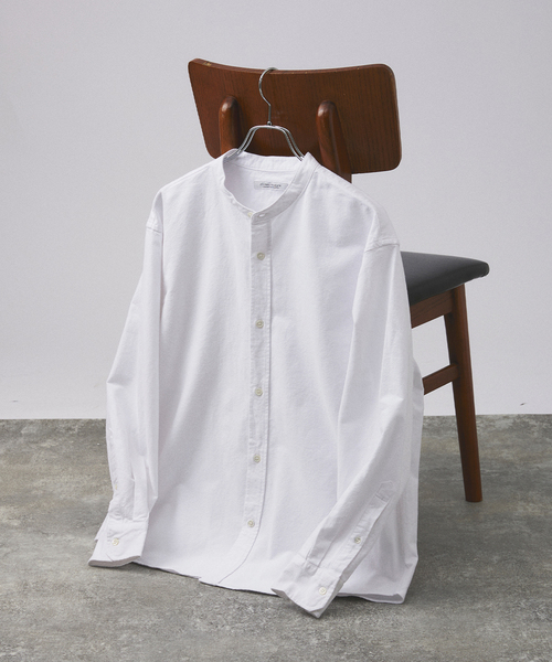 JOURNAL STANDARD L'ESSAGE バンドカラーシャツ 美品【L'essage】レサージュ バンドカラーシャツ ドロスト 日本製