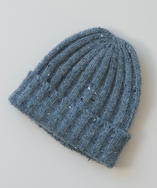 emesuelee ニット帽 ニットキャップ リブ編み カラーネップニット帽