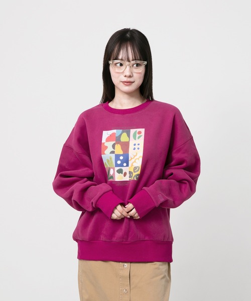 トレーナー スウェット ”FRUIT” kana akiyama 裏起毛クルースウェット レディース メンズ