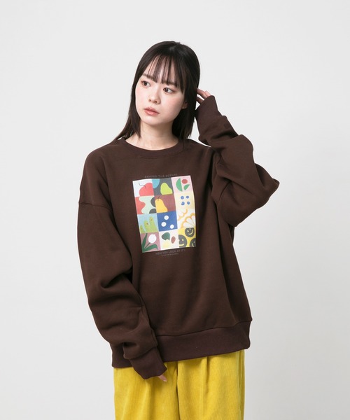 トレーナー スウェット ”FRUIT” kana akiyama 裏起毛クルースウェット レディース メンズ