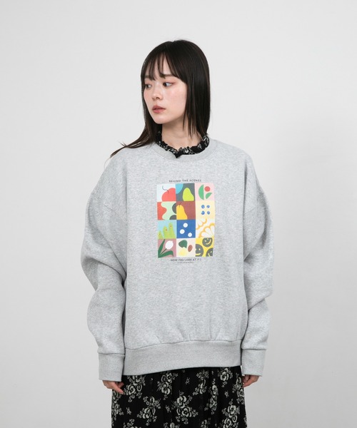 トレーナー スウェット ”FRUIT” kana akiyama 裏起毛クルースウェット レディース メンズ