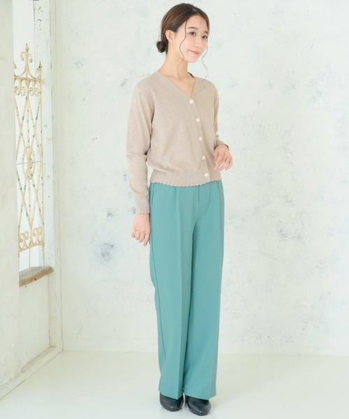 POSSE リネン ストレートパンツ タック入り【関税なし】 POSSE リネン ストレートパンツ タック入り ピンストライプ柄