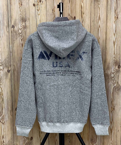 AVIREX アヴィレックス STENCIL STAND ZIP SWEAT パーカー AVIREX パーカー VTG. ZIP SWEAT PARKA STENCIL LOGO メンズ