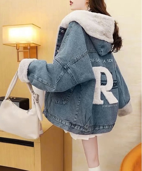 BLANC FICELLE デニムジャケット gジャン 裏ファー デニムGジャン