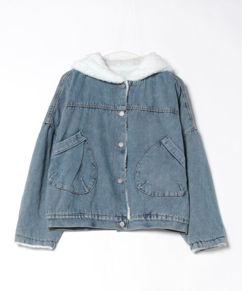 BLANC FICELLE デニムジャケット gジャン 裏ファー デニムGジャン