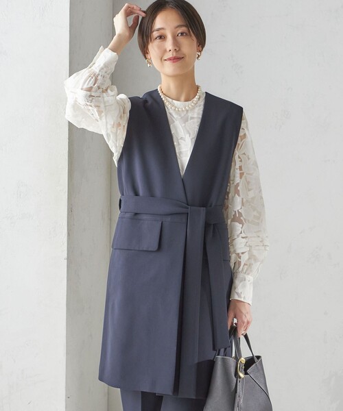 SHIPS（シップス） ベスト ジレ 「手洗い可能」トリアセテート混