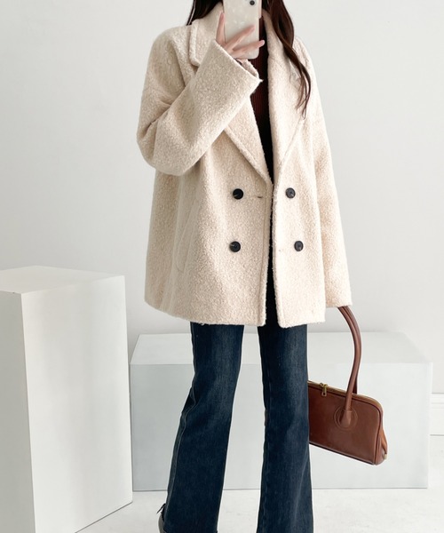 「ECLIN」 ピーコート M ベージュ レディース_画像7