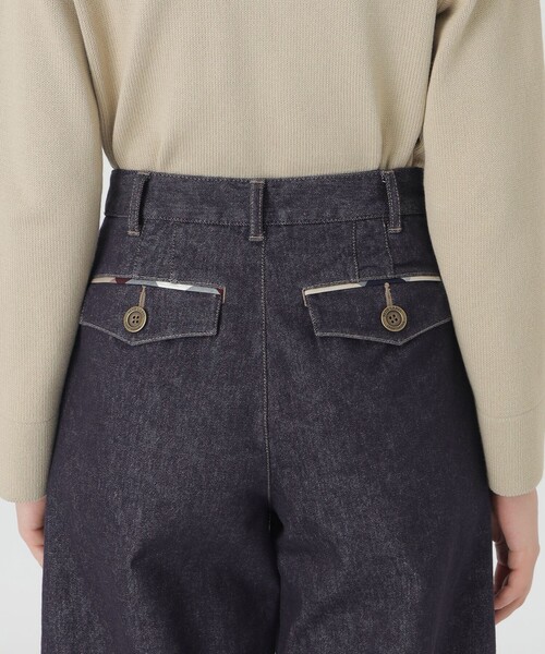 BLUE LABEL 黒 パンツ レディース デニム タックワイドパンツ（パンツ）｜BLUE LABEL CRESTBRIDGE(ブルー