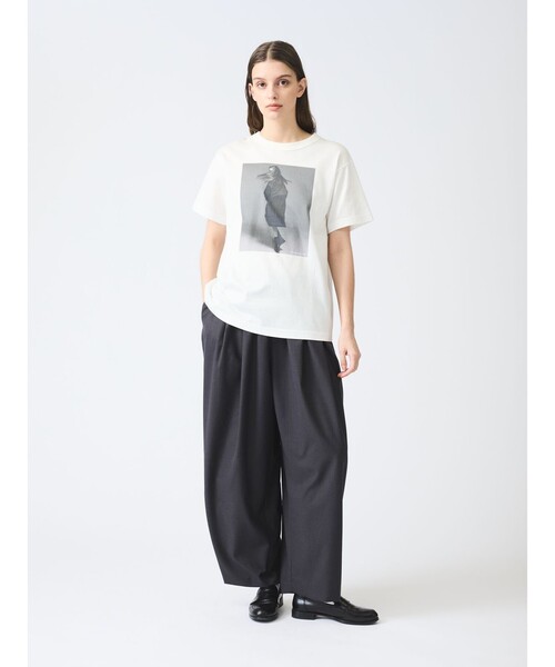 新品　mizuiro ind ミズイロインド　プリントTシャツ SALE 10%OFF】[2-210055]mizuiro ind(ミズイロインド) プリントT