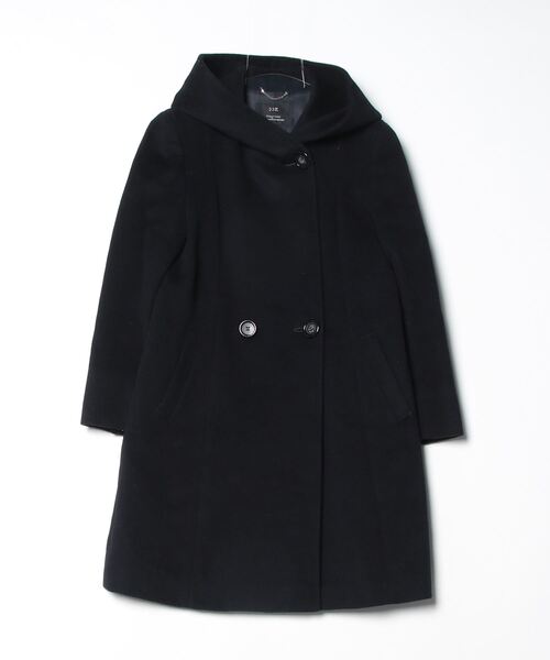 美品 23区 ニジュウサンク ノーカラーロングジャケット コート ネイビー 38 洗える/吸水速乾/UVカット/接触冷感】ストレッチジョーゼット ノー