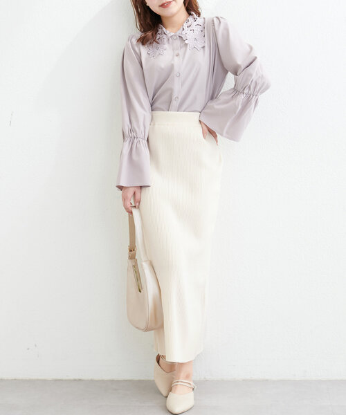 natural couture スカート Web限定 /「プチナチュ」スリット入り