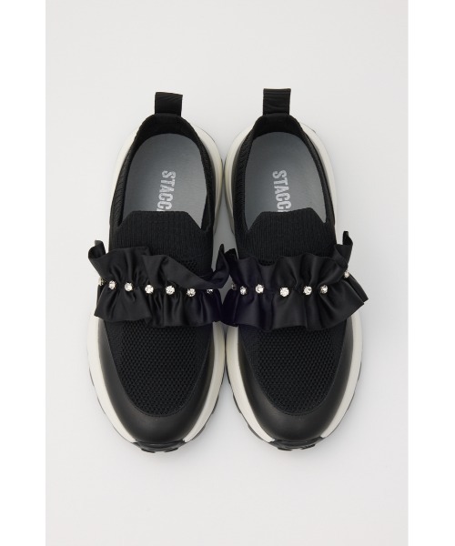 STACCATO（スタッカート） スニーカー ラッフルニットコンビスリッポン
