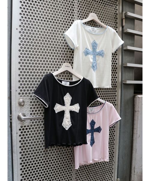 【jouetie】クロスレースドッキングTシャツ jouetie tシャツ クロスレースドッキングTシャツ レディース