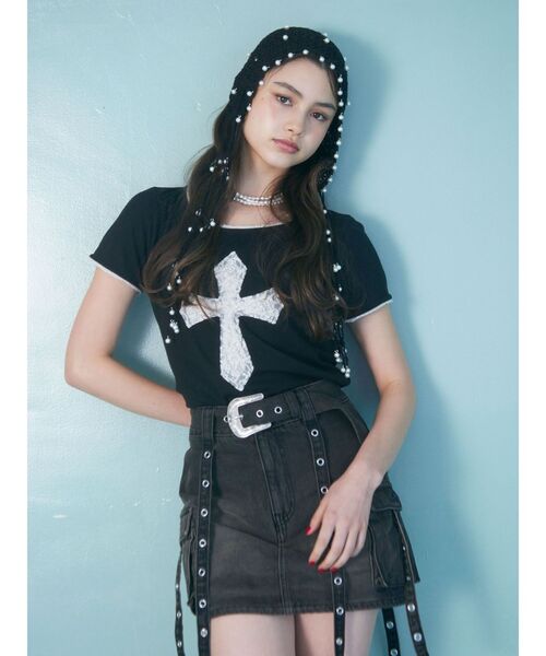 【jouetie】クロスレースドッキングTシャツ jouetie tシャツ クロスレースドッキングTシャツ レディース