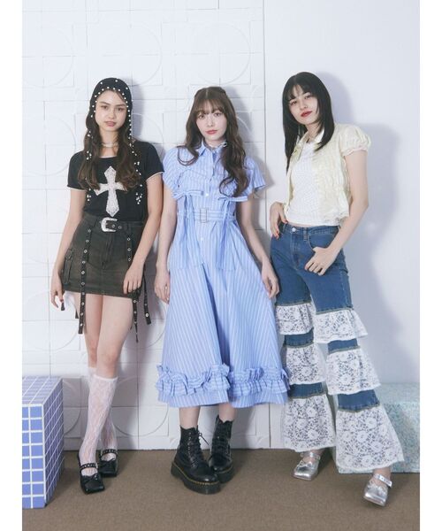 【jouetie】クロスレースドッキングTシャツ jouetie tシャツ クロスレースドッキングTシャツ レディース
