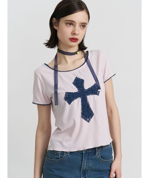 【jouetie】クロスレースドッキングTシャツ jouetie tシャツ クロスレースドッキングTシャツ レディース