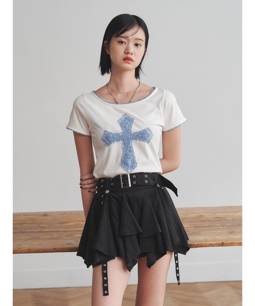 【jouetie】クロスレースドッキングTシャツ jouetie tシャツ クロスレースドッキングTシャツ レディース