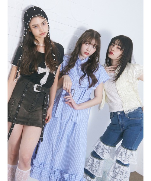 【jouetie】クロスレースドッキングTシャツ jouetie tシャツ クロスレースドッキングTシャツ レディース
