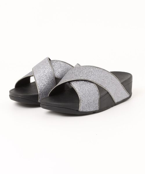 FitFlop サンダル LULU GLITTERDUST CROSS SLIDES レディース
